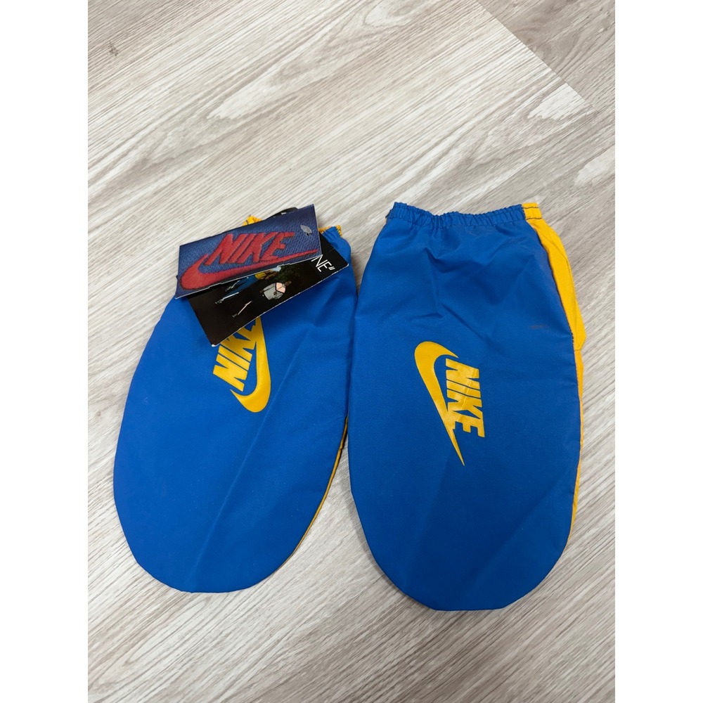 VTG 80s NIKE Moonshine Running Mittens Blue Gold Reflective Made in USA NWT
